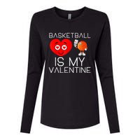 Basketball Is My Valentine Cute Basketball Valentines Day Womens Cotton Relaxed Long Sleeve T-Shirt