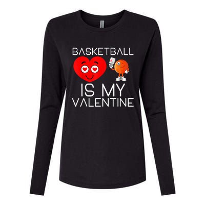 Basketball Is My Valentine Cute Basketball Valentines Day Womens Cotton Relaxed Long Sleeve T-Shirt