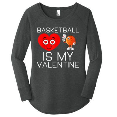 Basketball Is My Valentine Cute Basketball Valentines Day Women's Perfect Tri Tunic Long Sleeve Shirt