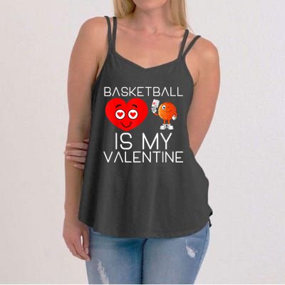 Basketball Is My Valentine Cute Basketball Valentines Day Women's Strappy Tank