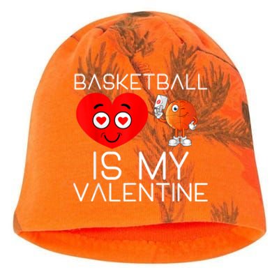 Basketball Is My Valentine Cute Basketball Valentines Day Kati - Camo Knit Beanie