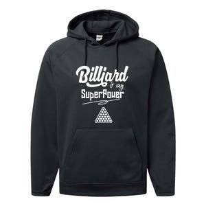 Billiards Is My Superpower Billiards Dad Gift For Father’s Day Performance Fleece Hoodie