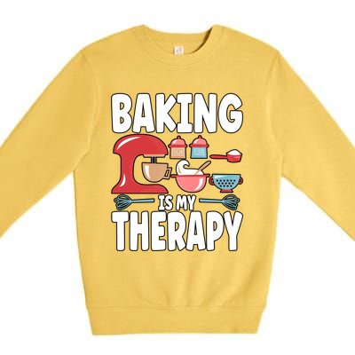 Baking Is My Therapy Gift Premium Crewneck Sweatshirt