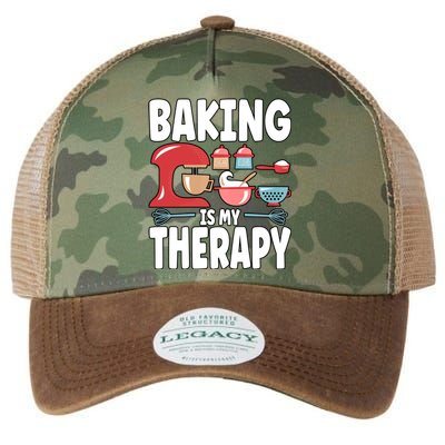 Baking Is My Therapy Gift Legacy Tie Dye Trucker Hat