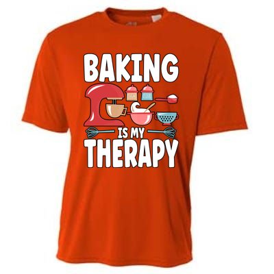 Baking Is My Therapy Gift Cooling Performance Crew T-Shirt