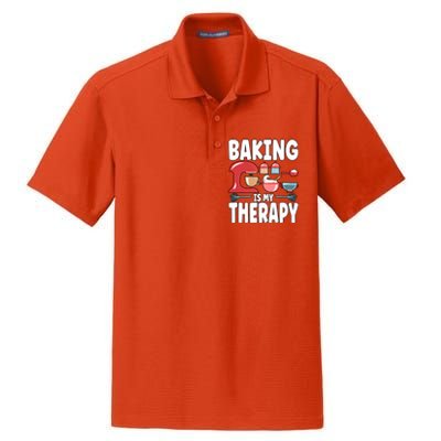 Baking Is My Therapy Gift Dry Zone Grid Polo