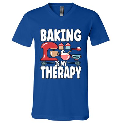 Baking Is My Therapy Gift V-Neck T-Shirt