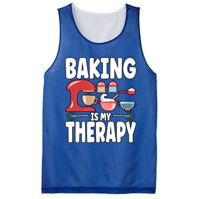 Baking Is My Therapy Gift Mesh Reversible Basketball Jersey Tank