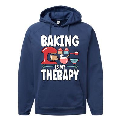 Baking Is My Therapy Gift Performance Fleece Hoodie