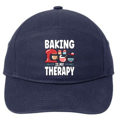 Baking Is My Therapy Gift 7-Panel Snapback Hat