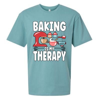 Baking Is My Therapy Gift Sueded Cloud Jersey T-Shirt