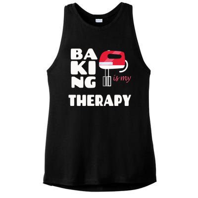 Baking Is My Therapy Gift Baker Baking Gift Cool Gift Ladies PosiCharge Tri-Blend Wicking Tank