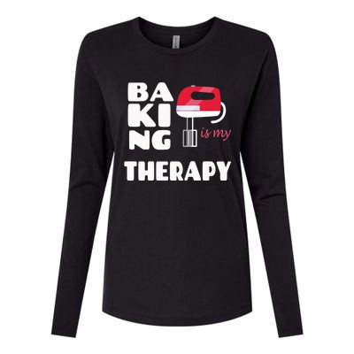 Baking Is My Therapy Gift Baker Baking Gift Cool Gift Womens Cotton Relaxed Long Sleeve T-Shirt