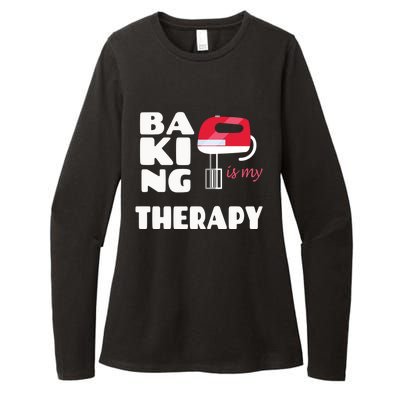 Baking Is My Therapy Gift Baker Baking Gift Cool Gift Womens CVC Long Sleeve Shirt