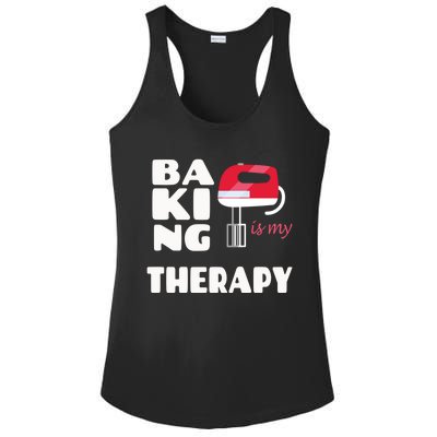 Baking Is My Therapy Gift Baker Baking Gift Cool Gift Ladies PosiCharge Competitor Racerback Tank