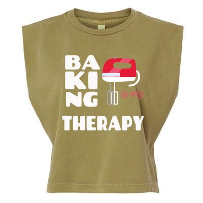 Baking Is My Therapy Gift Baker Baking Gift Cool Gift Garment-Dyed Women's Muscle Tee