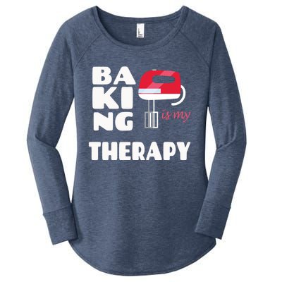 Baking Is My Therapy Gift Baker Baking Gift Cool Gift Women's Perfect Tri Tunic Long Sleeve Shirt