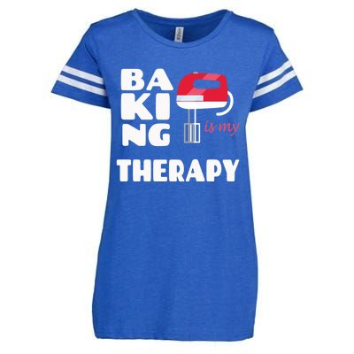 Baking Is My Therapy Gift Baker Baking Gift Cool Gift Enza Ladies Jersey Football T-Shirt