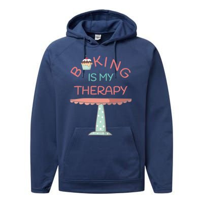 Baking Is My Therapy Gift Performance Fleece Hoodie