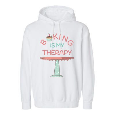 Baking Is My Therapy Gift Garment-Dyed Fleece Hoodie