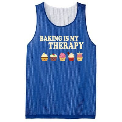 Baking Is My Therapy Great Gift Baker Baking Gift Funny Gift Mesh Reversible Basketball Jersey Tank