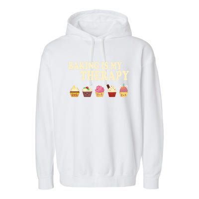 Baking Is My Therapy Great Gift Baker Baking Gift Funny Gift Garment-Dyed Fleece Hoodie