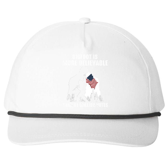 Bigfoot Is More Believable Than 81 Million Votes Vintage Snapback Five-Panel Rope Hat