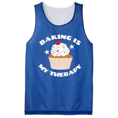 Baking Is My Therapy Gift Baker Baking Gift Great Gift Mesh Reversible Basketball Jersey Tank