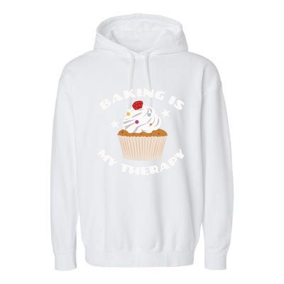 Baking Is My Therapy Gift Baker Baking Gift Great Gift Garment-Dyed Fleece Hoodie