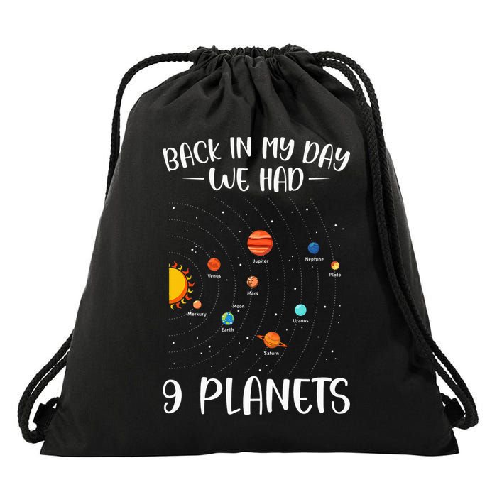 Back In My Day We Had Nine Planets Designs For Scientist Drawstring Bag
