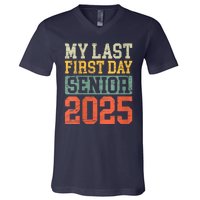 Bruh ItS My Last First Day Senior 2025 Back To School Funny V-Neck T-Shirt