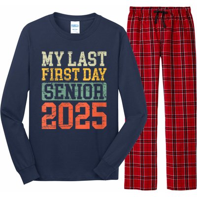 Bruh ItS My Last First Day Senior 2025 Back To School Funny Long Sleeve Pajama Set