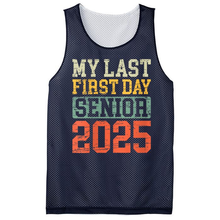 Bruh ItS My Last First Day Senior 2025 Back To School Funny Mesh Reversible Basketball Jersey Tank