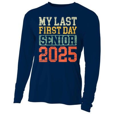 Bruh ItS My Last First Day Senior 2025 Back To School Funny Cooling Performance Long Sleeve Crew