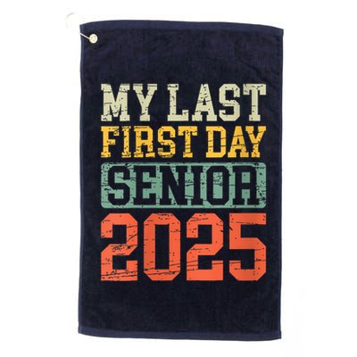 Bruh ItS My Last First Day Senior 2025 Back To School Funny Golf Towel