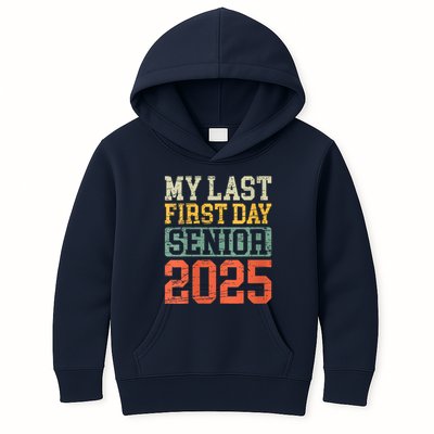 Bruh ItS My Last First Day Senior 2025 Back To School Funny Kids Hoodie