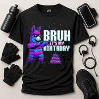 Bruh Its My Birthday Llama Pinata Family Party Bday Cooling Performance Crew T-Shirt