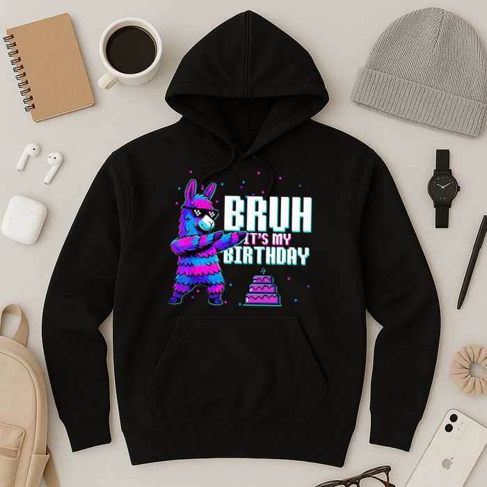 Bruh Its My Birthday Llama Pinata Family Party Bday Hoodie