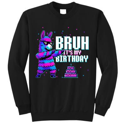 Bruh Its My Birthday Llama Pinata Family Party Bday Sweatshirt