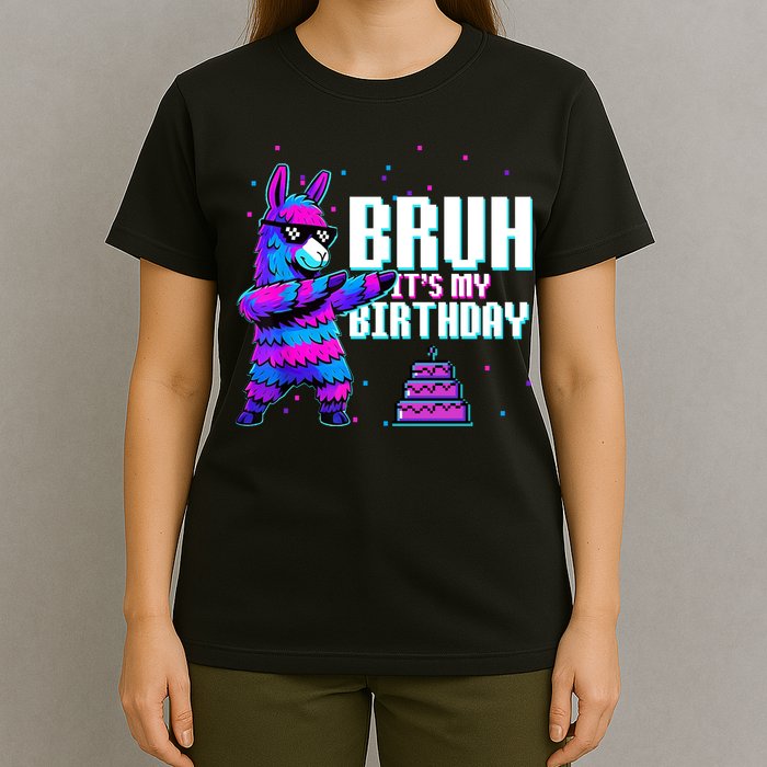 Bruh Its My Birthday Llama Pinata Family Party Bday T-Shirt