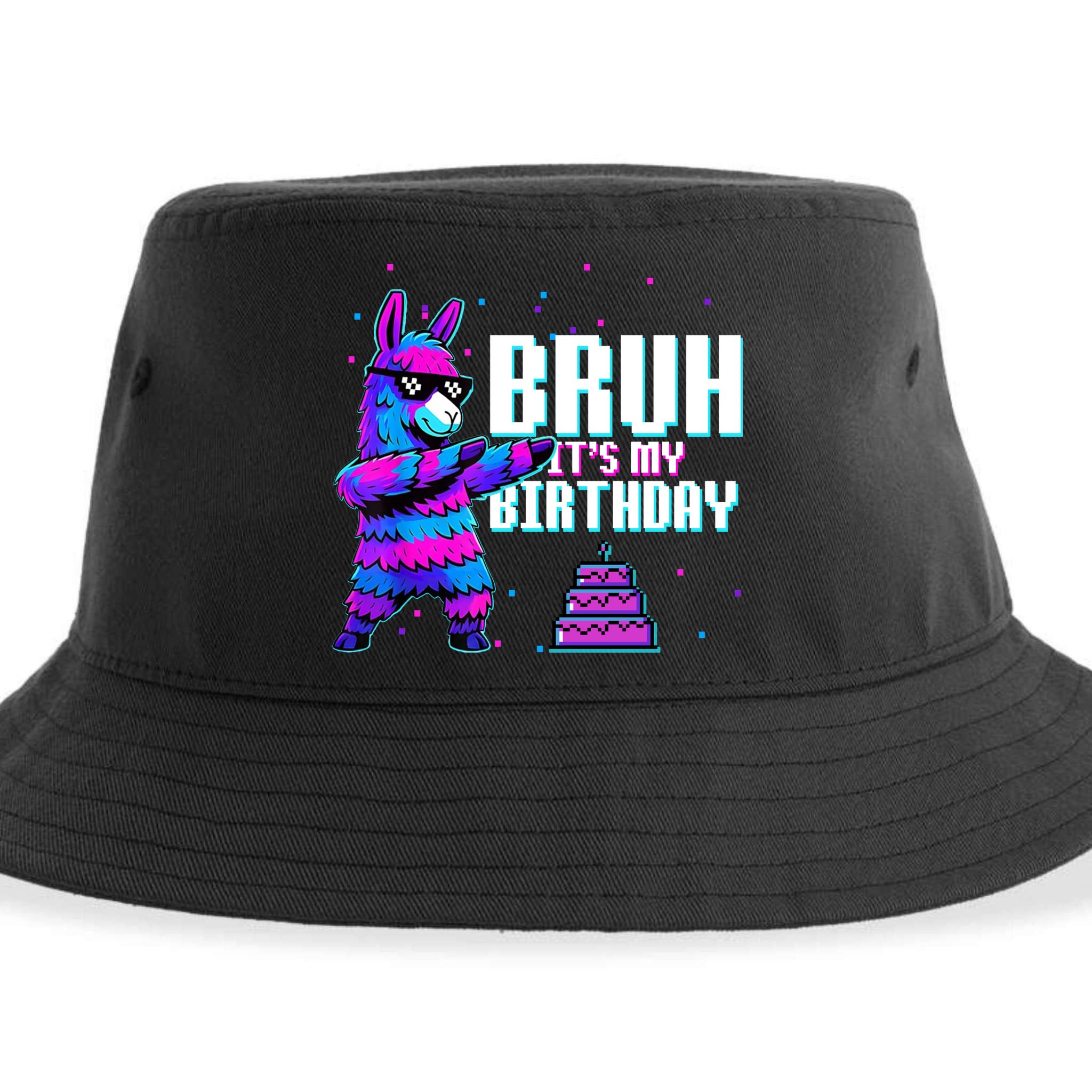 Bruh Its My Birthday Llama Pinata Family Party Bday Sustainable Bucket Hat