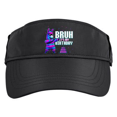 Bruh Its My Birthday Llama Pinata Family Party Bday Adult Drive Performance Visor
