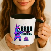 Bruh Its My Birthday Llama Pinata Family Party Bday Mug