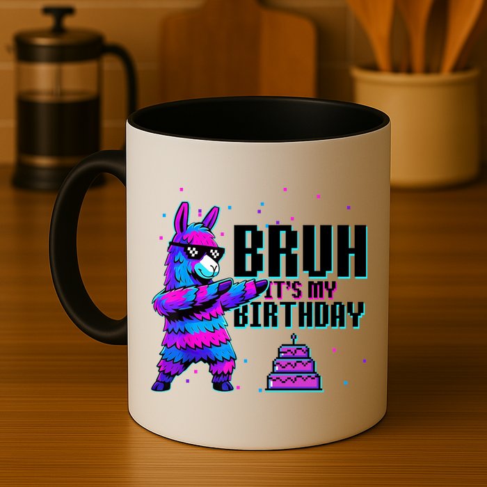 Bruh Its My Birthday Llama Pinata Family Party Bday Mug