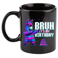 Bruh Its My Birthday Llama Pinata Family Party Bday 11oz C Handle Ceramic Mug