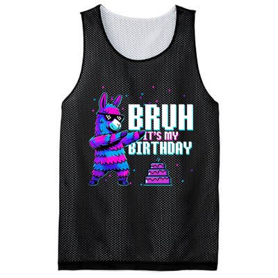 Bruh Its My Birthday Llama Pinata Family Party Bday Mesh Reversible Basketball Jersey Tank