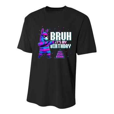 Bruh Its My Birthday Llama Pinata Family Party Bday Youth Performance Sprint T-Shirt