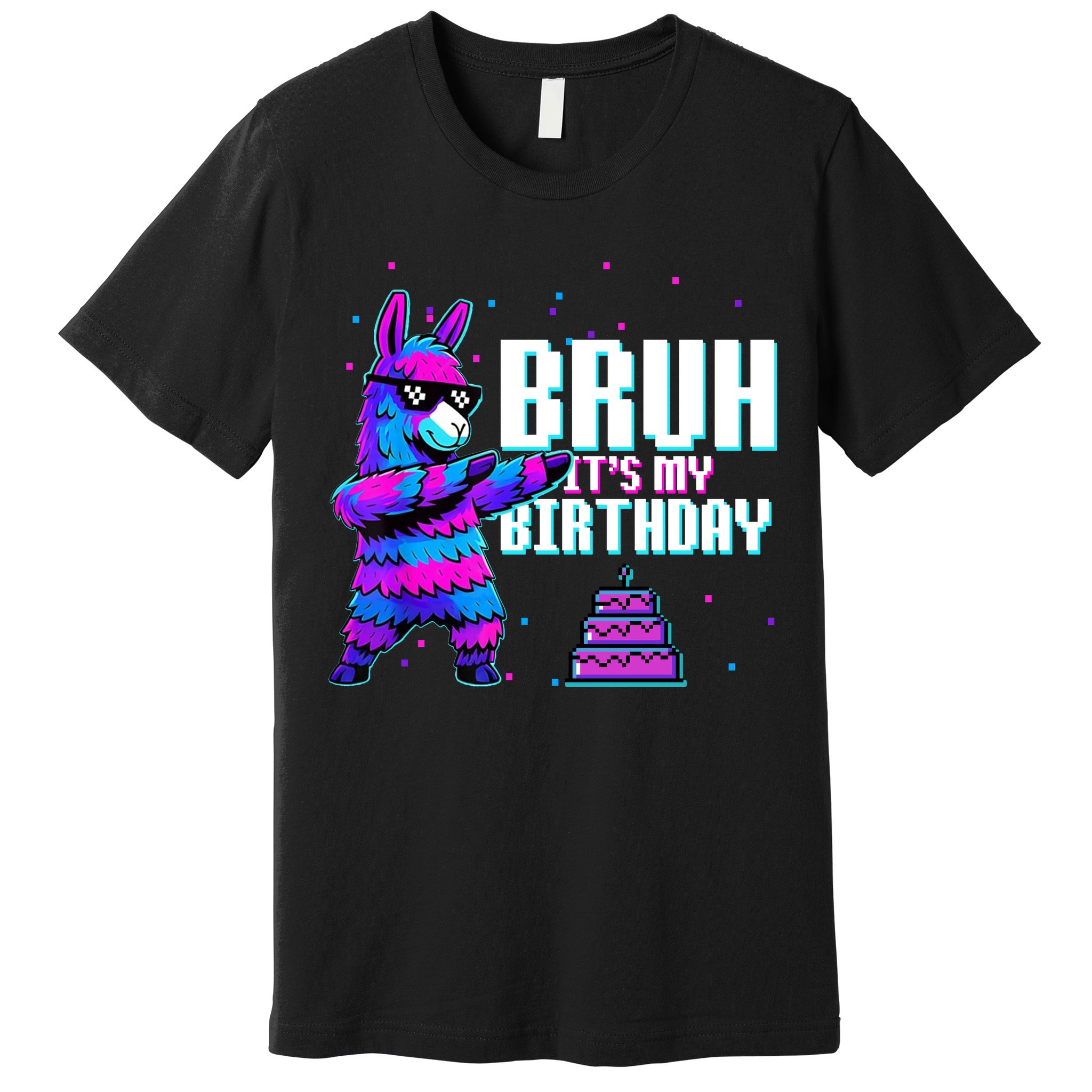 Bruh Its My Birthday Llama Pinata Family Party Bday Premium T-Shirt