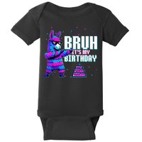 Bruh Its My Birthday Llama Pinata Family Party Bday Baby Bodysuit
