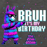 Bruh Its My Birthday Llama Pinata Family Party Bday Vector Backpack